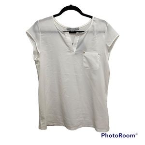 Andrew Marc Marc New York Ivory Semi Sheer Blouse